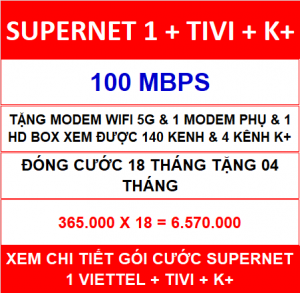 Supernet 1 + Tivi + K+ 18 Th