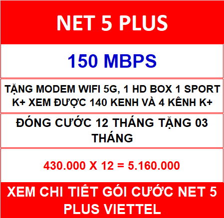 Net 5 Plus Viettel 12 Th