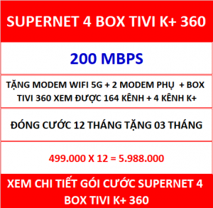 Supernet 4 Box Tivi K+ 360 12 Th